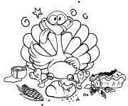 Coloriage Dinde rigolo pour Action De Gr&acirc;ce