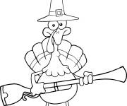 Coloriage Dine dr&ocirc;le tenant un mousquet
