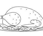 Coloriage Diner Dinde d'Action De Gr&acirc;ce