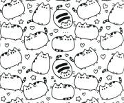 Coloriage Doodle Pusheen Action de gr&acirc;ce