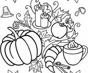 Coloriage Éléments variés pour l'action de grace