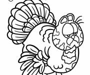 Coloriage Garfield de Turquie pour l'action de gr&acirc;ce