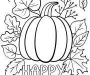 Coloriage Grosse citrouille pour la c&eacute;l&eacute;bration de l'Action De Gr&acirc;ce