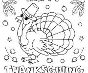 Coloriage Happy Thanksgiving &agrave; colorier