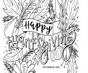 Coloriage Joyeux Thanksgiving carte postale