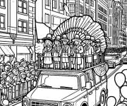 Coloriage La c&eacute;l&eacute;bration de l'action de Grave dans la ville