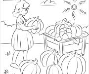 Coloriage La r&eacute;colte des citrouilles pour la f&ecirc;te de l' Action De Gr&acirc;ce