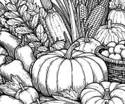 Coloriage L&eacute;gumes de l'Action De Gr&acirc;ce  GS