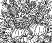 Coloriage L&eacute;gumes symboles de l'Action De Gr&acirc;ce