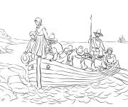 Coloriage les pèlerins en mission