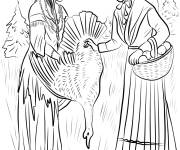 Coloriage Les premiers traditions de dinde de l'action de Grace