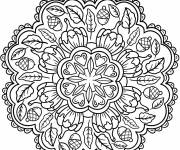 Coloriage Mandala de l'action de grâce facile