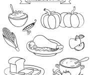 Coloriage Menu du jour de Thanksgiving