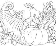 Coloriage Panier de l&eacute;gumes pour Action De Gr&acirc;ce