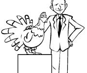 Coloriage et dessins gratuit Pardon &agrave; la dinde à imprimer