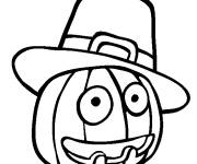 Coloriage et dessins gratuit P&egrave;lerin Citrouille facile à imprimer