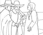 Coloriage P&egrave;lerins et am&eacute;rindiens