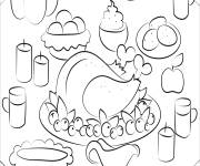Coloriage Plat de dine a l'action de Grace