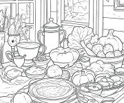 Coloriage Récolte de Thanksgiving