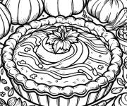 Coloriage Tarte d&eacute;licieuses Action De Gr&acirc;ce avec des l&eacute;gumes