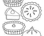 Coloriage et dessins gratuit Tarte et gateau de l'action de gr&acirc;ce à imprimer