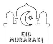 Coloriage et dessins gratuit A&iuml;d Moubarak en &eacute;moji à imprimer