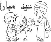 Coloriage A&iuml;d Moubarak pour enfants