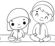 Coloriage A&iuml;d Moubarak pour maternelle