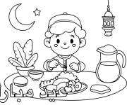Coloriage Apres ramadan c'est l'A&iuml;d Moubarak