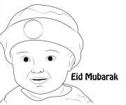 Coloriage et dessins gratuit B&eacute;b&eacute; musulman pour un A&iuml;d Moubarak à imprimer