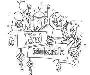 Coloriage Carte A&iuml;d Moubarak