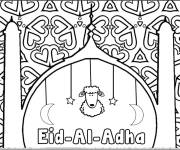 Coloriage Carte de v&oelig;ux de A&iuml;d Al Adha cp