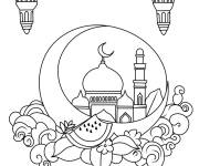 Coloriage Carte de voeux de l'A&iuml;d Moubarak