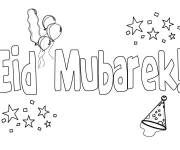 Coloriage Carte pour Eid Moubarak