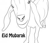 Coloriage Ch&egrave;vre dr&ocirc;le sur le th&egrave;me de l'A&iuml;d Moubarak