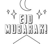 Coloriage et dessins gratuit E&iuml;d Moubarak facile à imprimer