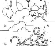 Coloriage Eid Moubarak imprimable