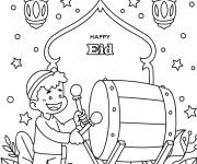 Coloriage Festivit&eacute; de l'eid et A&iuml;d Moubarak
