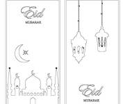 Coloriage et dessins gratuit Feuille E&iuml;d Moubarak à imprimer