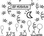Coloriage Feux d'artifice pour l'A&iuml;d Moubarak