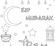 Coloriage Fiche sur le th&egrave;me de l'A&iuml;d Moubarak