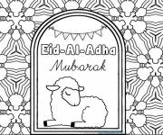 Coloriage Illustration de joyeux A&iuml;d Adha Moubarak