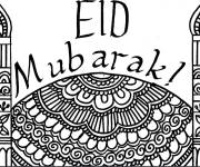 Coloriage Mosqu&eacute;e orn&eacute; pendant l'Eid