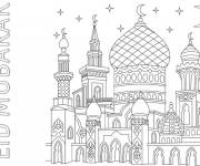 Coloriage Mosqu&eacute;e sur le theme de l'A&iuml;d Moubarak