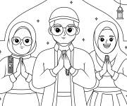 Coloriage Pri&egrave;res et A&iuml;d Moubarak