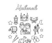 Coloriage et dessins gratuit Symboles de la f&ecirc;te islamique à imprimer