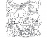 Coloriage Animaux décorent pour Anniversaire