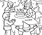 Coloriage Anniversaire six ans