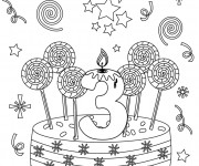 Coloriage Anniversaire trois ans