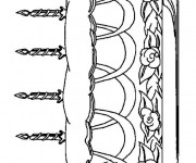 Coloriage Beau gâteau d'Anniversaire